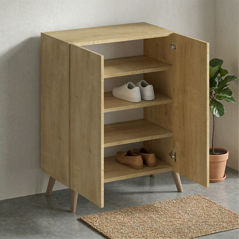 Luce Megapap melamine shoe cabinet in sapphire oak color 70x35x85cm