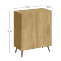 Luce Megapap melamine shoe cabinet in sapphire oak color 70x35x85cm