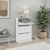 Παπουτσοθήκη μελαμίνης Flat Duo Megapap 18 ζεύγων σε χρώμα λευκό 73x26x119εκ.
