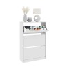 Παπουτσοθήκη μελαμίνης Flat Duo Megapap 18 ζεύγων σε χρώμα λευκό 73x26x119εκ.