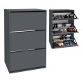 Nave Megapap melamine shoe rack of 18 pairs in anthracite color 73,6x24x110cm.