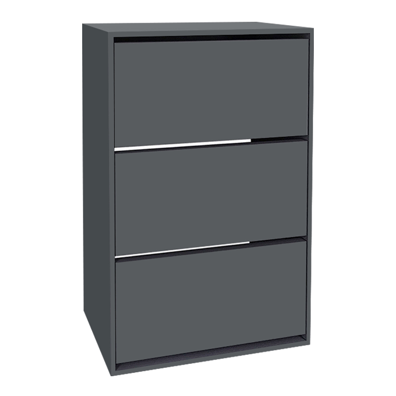 Nave Megapap melamine shoe rack of 18 pairs in anthracite color 73,6x24x110cm.