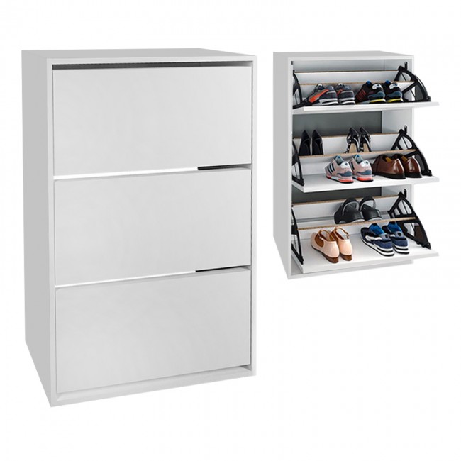 Παπουτσοθήκη μελαμίνης Nave Megapap 18 ζευγών χρώμα λευκό 73,6x24x110εκ. Παπουτσοθήκη μελαμίνης Nave Megapap 18 ζευγών χρώμα λευκό 73,6x24x110εκ.