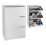 Nave Megapap melamine shoe rack of 18 pairs in white color 73,6x24x110cm.