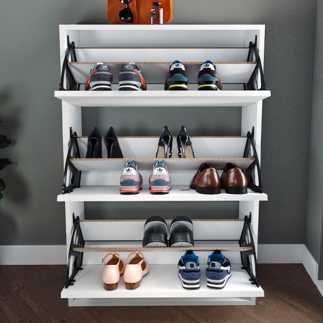 Παπουτσοθήκη μελαμίνης Nave Megapap 18 ζευγών χρώμα λευκό 73,6x24x110εκ. Παπουτσοθήκη μελαμίνης Nave Megapap 18 ζευγών χρώμα λευκό 73,6x24x110εκ.