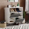 Norfolk Megapap melamine shoe rack in ancient white color 97x35x94,5cm.