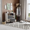 Norfolk Megapap melamine shoe rack in ancient white color 97x35x94,5cm.