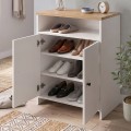 Παπουτσοθήκη - Ντουλάπι Efsun Megapap χρώμα λευκό - sapphire oak 62x35x86εκ.
