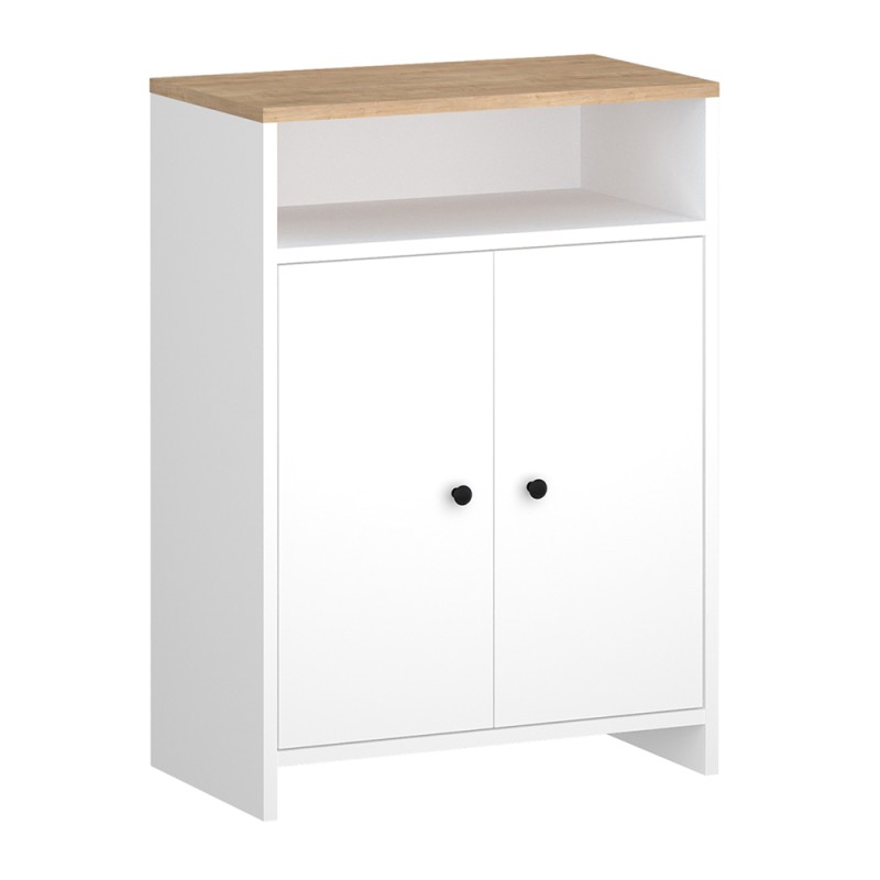 Παπουτσοθήκη - Ντουλάπι Efsun Megapap χρώμα λευκό - sapphire oak 62x35x86εκ.