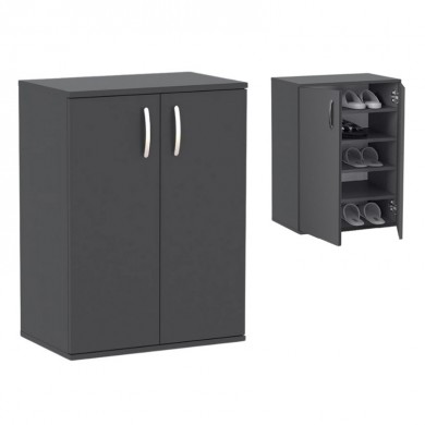 Manolo Megapap melamine shoe cabinet in anthracite color 60x38x81.4cm.