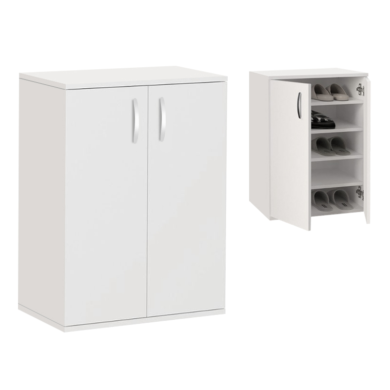 Manolo Megapap melamine shoe cabinet in white color 60x38x81.4cm.