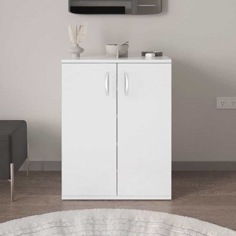 Manolo Megapap melamine shoe cabinet in white color 60x38x81.4cm.