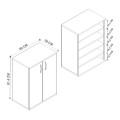 Manolo Megapap melamine shoe cabinet in white color 60x38x81.4cm.
