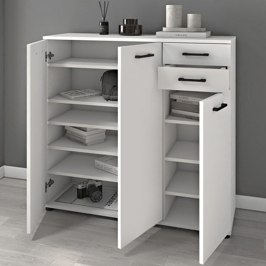 Παπουτσοθήκη - ντουλάπι Polly Megapap χρώμα λευκό 108x35x108εκ.