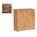 Polly Megapap melamine shoe rack in pine oak color 108x35x108cm.