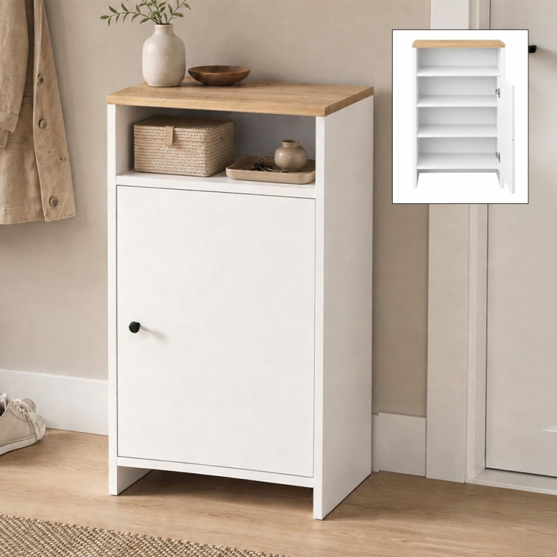 Παπουτσοθήκη - Ντουλάπι Talsa Megapap χρώμα λευκό - sapphire oak 50x35,3x86εκ.