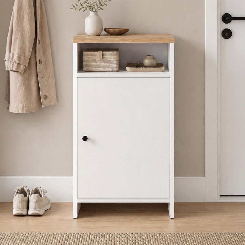 Παπουτσοθήκη - Ντουλάπι Talsa Megapap χρώμα λευκό - sapphire oak 50x35,3x86εκ.