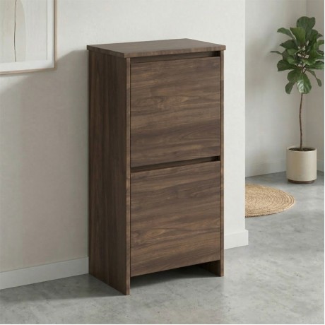 Port Megapap melamine shoe cabinet in walnut color 48x31x92cm