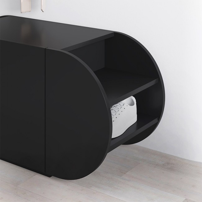 Παπουτσοθήκη Pozy Megapap χρώμα black bute 110x40,4x50εκ.