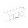 Rayne Megapap melamine shoe cabinet in white - black marble effect color 120x40x45cm.