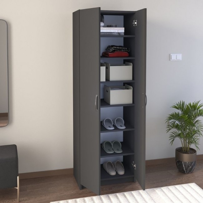 Παπουτσοθήκη Renso Megapap δίφυλλη χρώμα ανθρακί 59,8x37,8x178,5εκ. Παπουτσοθήκη Renso Megapap δίφυλλη χρώμα ανθρακί 59,8x37,8x178,5εκ.