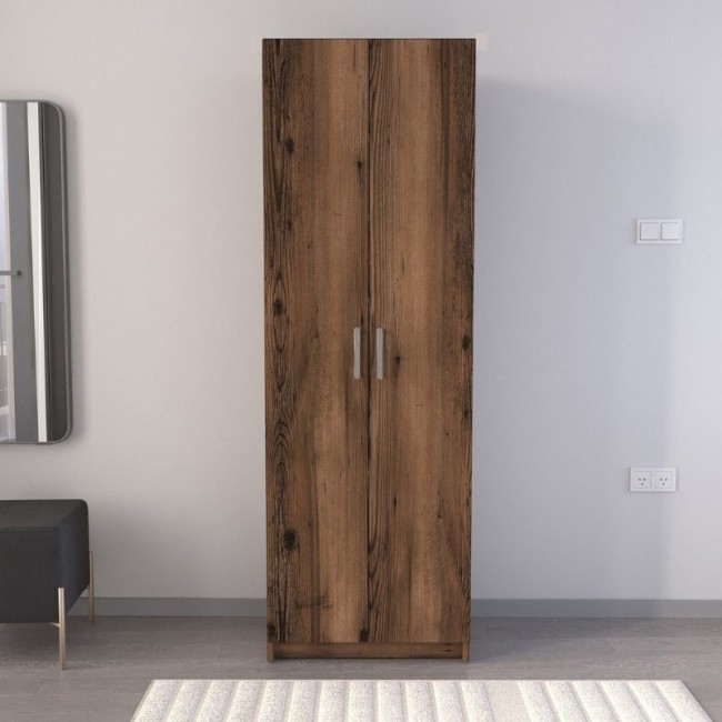 Παπουτσοθήκη Renso Megapap δίφυλλη χρώμα καπνιστή καρυδιά 59,8x37,8x178,5εκ. Παπουτσοθήκη Renso Megapap δίφυλλη χρώμα καπνιστή καρυδιά 59,8x37,8x178,5εκ.