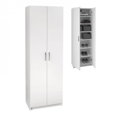 Renso Megapap melamine 2 doors wardrobe - shoe cabinet in white color 59,8x37,8x178,5cm.