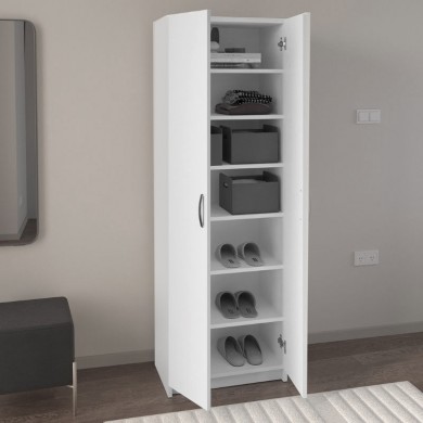 Renso Megapap melamine 2 doors wardrobe - shoe cabinet in white color 59,8x37,8x178,5cm.