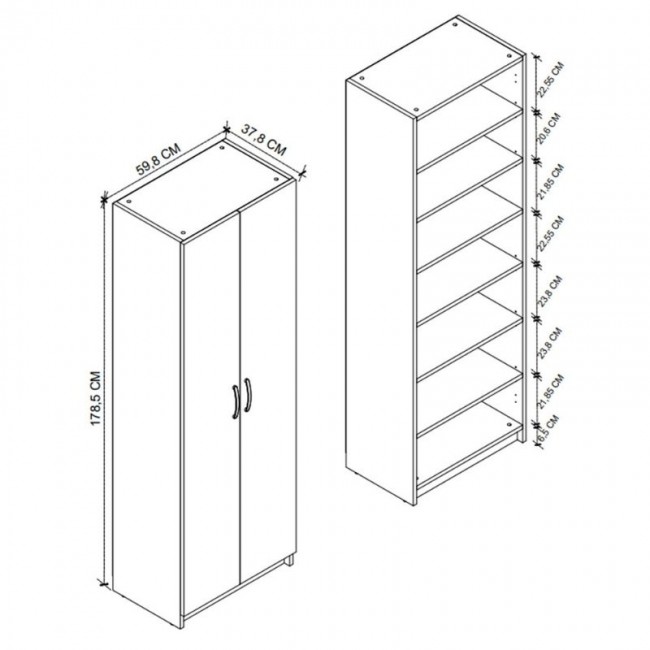 Παπουτσοθήκη Renso Megapap δίφυλλη χρώμα λευκό 59,8x37,8x178,5εκ. Παπουτσοθήκη Renso Megapap δίφυλλη χρώμα λευκό 59,8x37,8x178,5εκ.