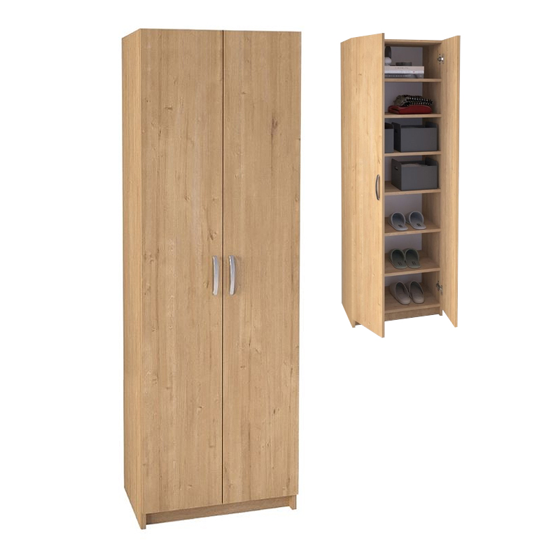Renso Megapap melamine 2 doors wardrobe - shoe cabinet in sapphire oak color 59,8x37,8x178,5cm.