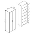 Renso Megapap melamine 2 doors wardrobe - shoe cabinet in sapphire oak color 59,8x37,8x178,5cm.