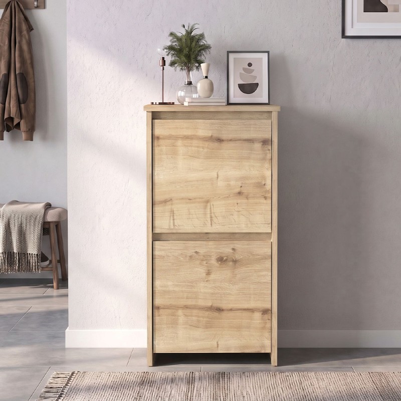 Παπουτσοθήκη Sarpedon Megapap χρώμα sapphire oak 48x35x91,8εκ.