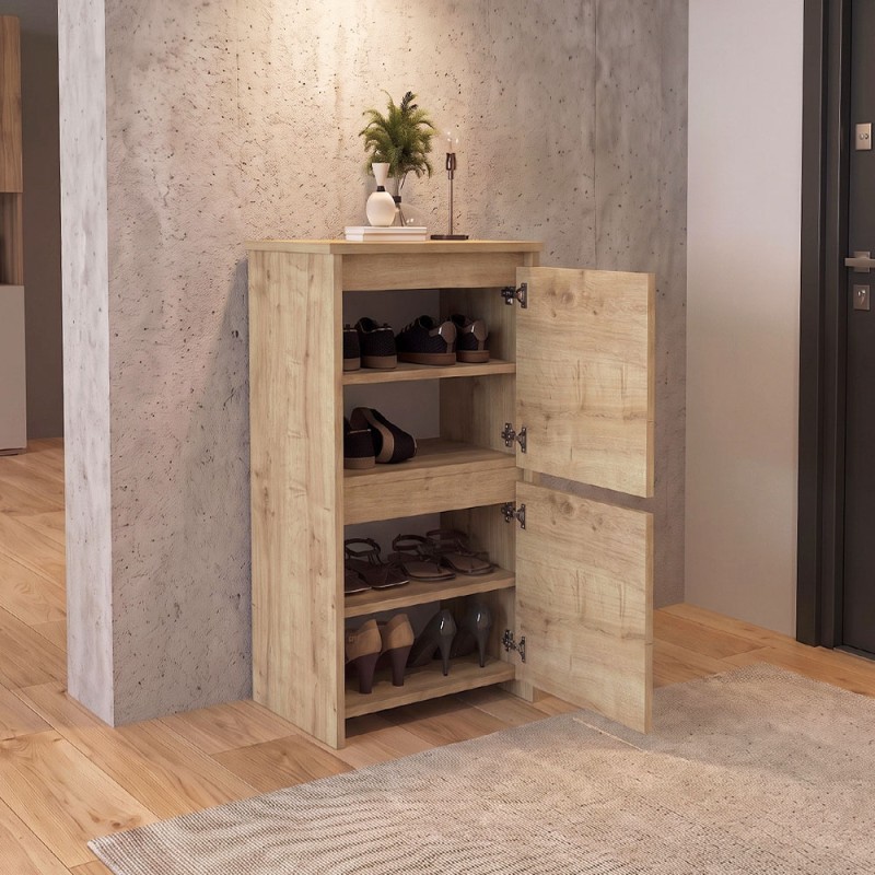 Παπουτσοθήκη Sarpedon Megapap χρώμα sapphire oak 48x35x91,8εκ.