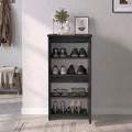 Παπουτσοθήκη Sarpedon Megapap χρώμα sencron black 48x35x91,8εκ.