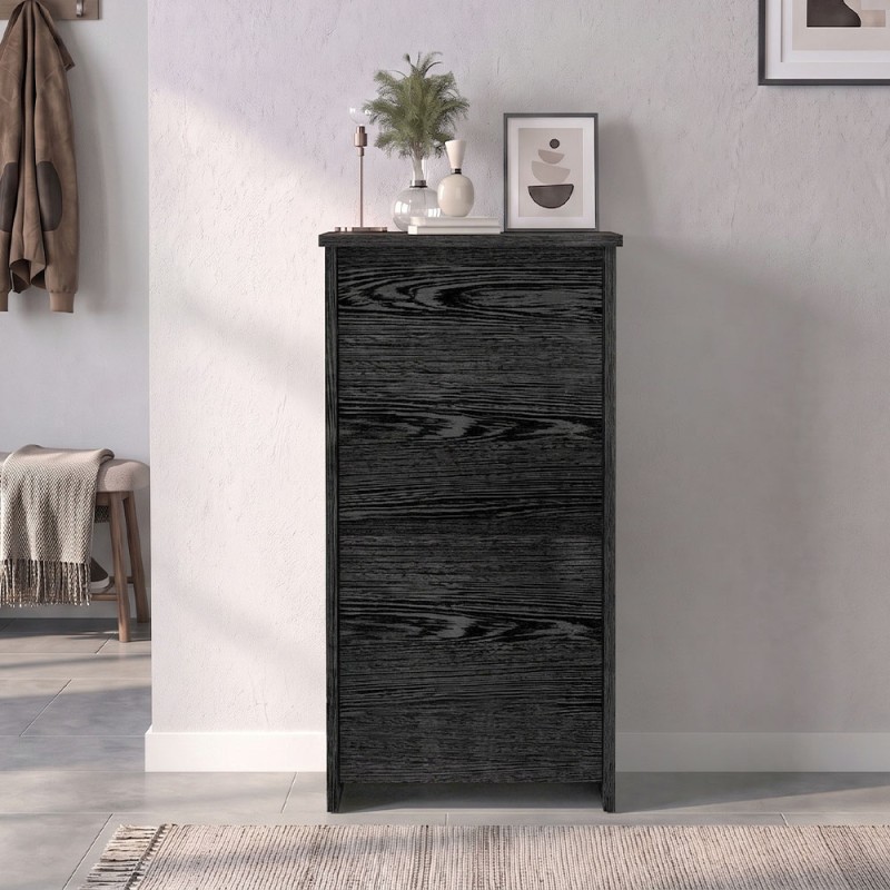 Παπουτσοθήκη Sarpedon Megapap χρώμα sencron black 48x35x91,8εκ.