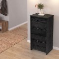 Παπουτσοθήκη Sarpedon Megapap χρώμα sencron black 48x35x91,8εκ.