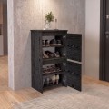 Παπουτσοθήκη Sarpedon Megapap χρώμα sencron black 48x35x91,8εκ.