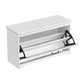 Παπουτσοθήκη - Σκαμπό, MDF Απόχρωση Άσπρο 80x30x46cm
