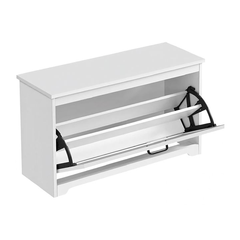 Παπουτσοθήκη - Σκαμπό, MDF Απόχρωση Άσπρο 80x30x46cm