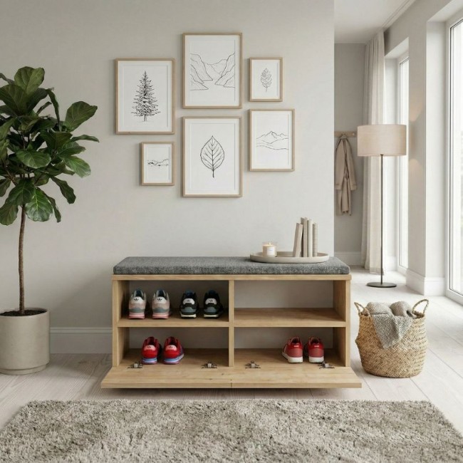 Παπουτσοθήκη Twain Megapap 8 ζευγών χρώμα sapphire oak 80x35x42εκ.