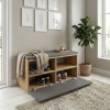 Twain Megapap melamine shoe rack of 8 pairs in sapphire oak color 80x35x42cm.