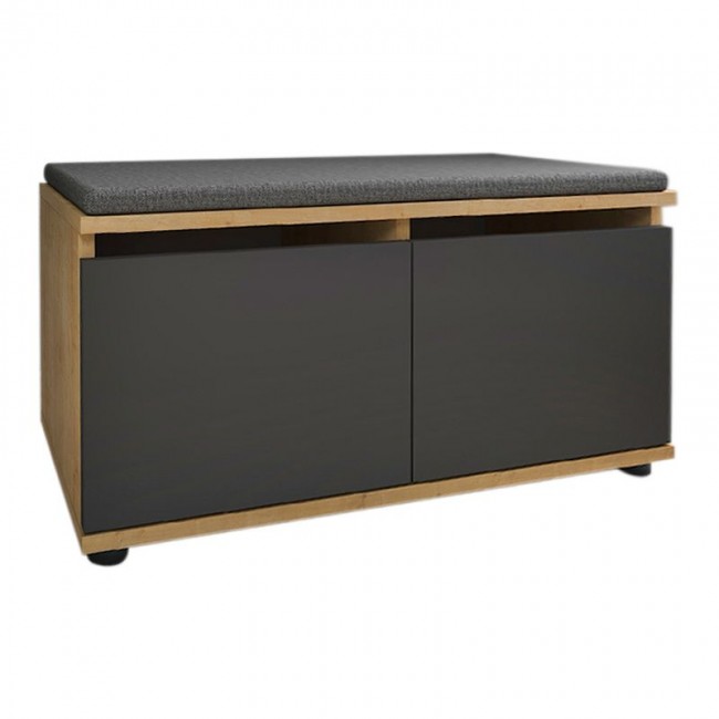 Twain Megapap melamine shoe rack of 8 pairs in sapphire oak color 80x35x42cm.