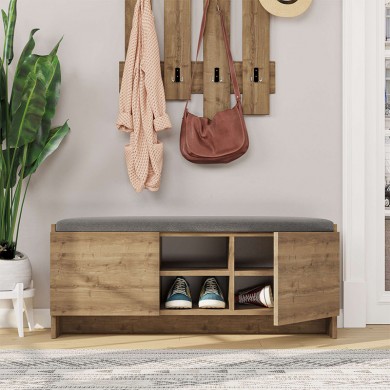 Zulla Megapap melamine entrance furniture in light brown color 110x37x43cm.