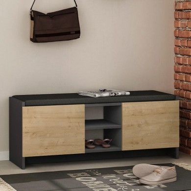 Zulla Megapap melamine entrance furniture in anthracite - oak color 110x37x43cm.