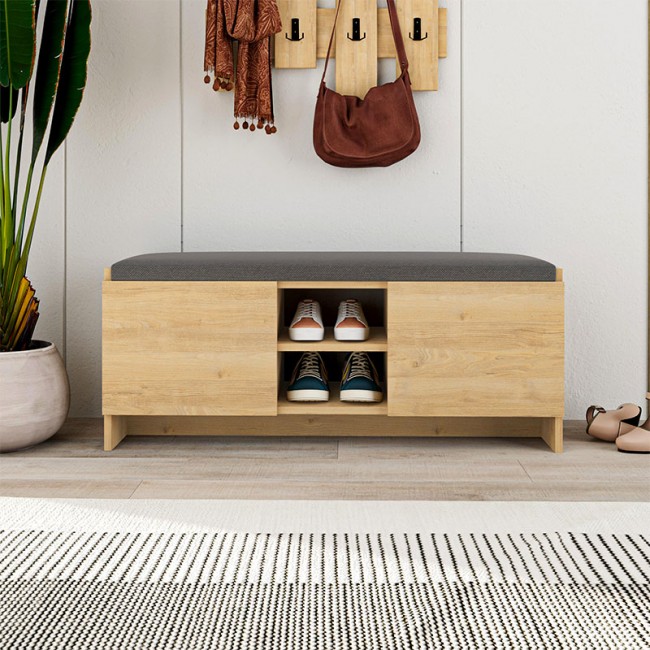 Παπουτσοθήκη Zulla Megapap χρώμα φυσικό οξιάς 110x37x43εκ.