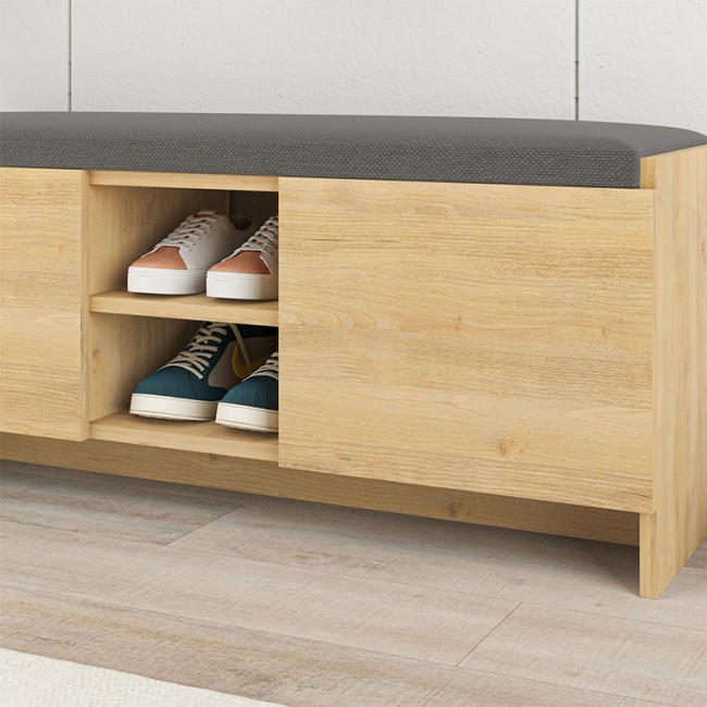 Παπουτσοθήκη Zulla Megapap χρώμα φυσικό οξιάς 110x37x43εκ.