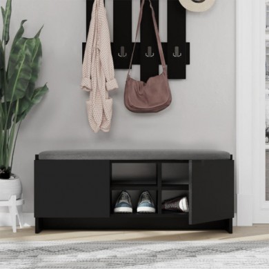 Zulla Megapap melamine entrance furniture in black color 110x37x43cm.