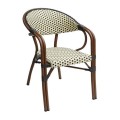 PARIS Armchair Alu Walnut/Wicker Beige-Brown