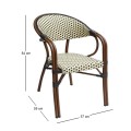 PARIS Armchair Alu Walnut/Wicker Beige-Brown
