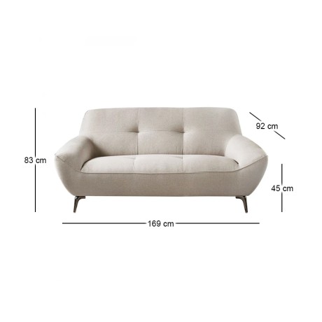 Kαναπές Pedro διθέσιος υφασμάτινος χρώμα mixed beige 169x92x83εκ.
